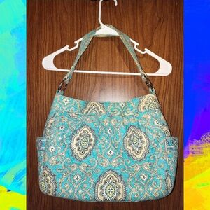 Patterned Blue and Cream Vera Bradley Bag